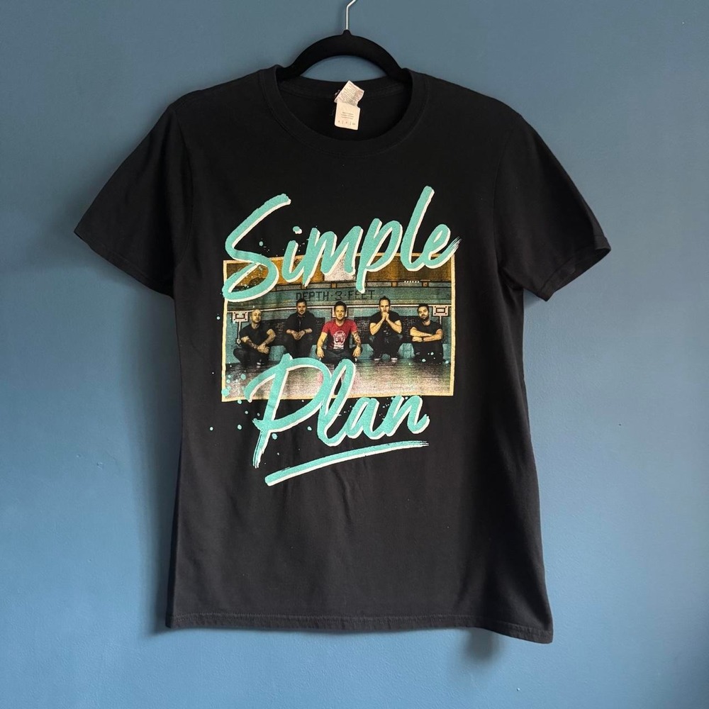 Simple Plan T Shirt Gildan Size Small 2000s Y2K Black Band Concert Cotton Music